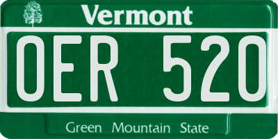 VT license plate OER520