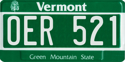 VT license plate OER521