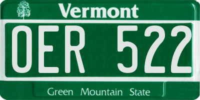 VT license plate OER522