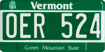 VT license plate OER524