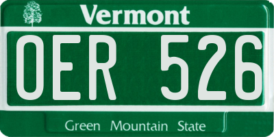 VT license plate OER526