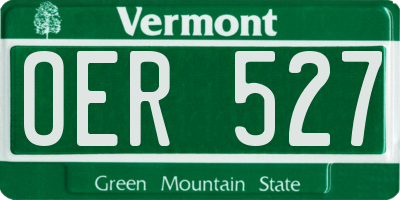 VT license plate OER527