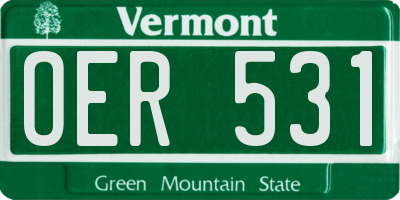 VT license plate OER531