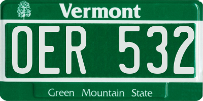 VT license plate OER532