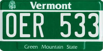 VT license plate OER533