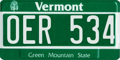 VT license plate OER534