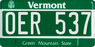 VT license plate OER537