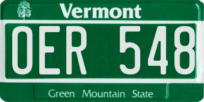 VT license plate OER548