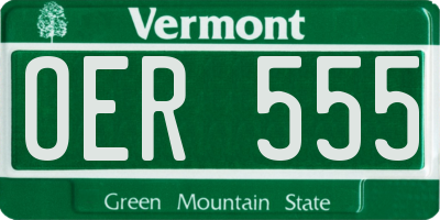 VT license plate OER555