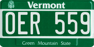 VT license plate OER559