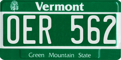 VT license plate OER562