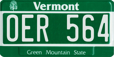 VT license plate OER564