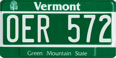 VT license plate OER572