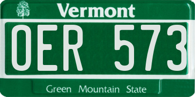 VT license plate OER573
