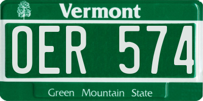 VT license plate OER574