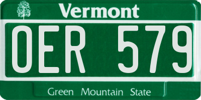 VT license plate OER579