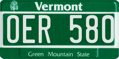 VT license plate OER580