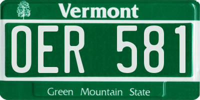 VT license plate OER581