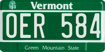 VT license plate OER584