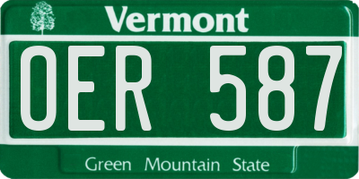 VT license plate OER587