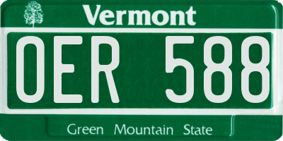 VT license plate OER588