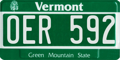 VT license plate OER592