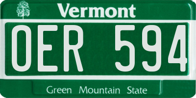 VT license plate OER594