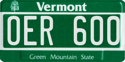 VT license plate OER600