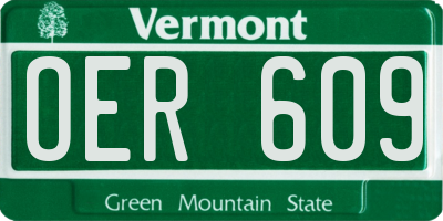VT license plate OER609