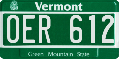 VT license plate OER612
