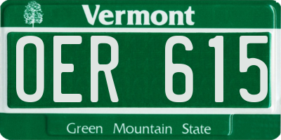 VT license plate OER615