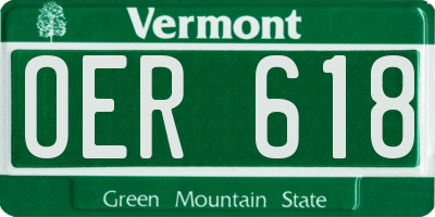VT license plate OER618