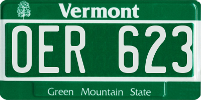 VT license plate OER623