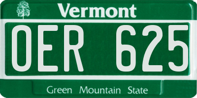 VT license plate OER625