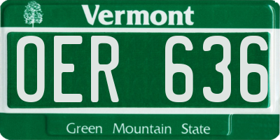 VT license plate OER636