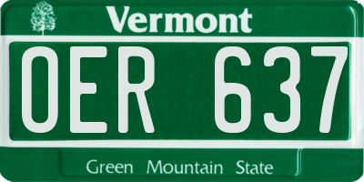VT license plate OER637