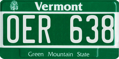VT license plate OER638
