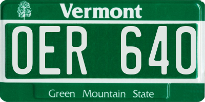 VT license plate OER640