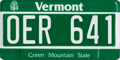 VT license plate OER641