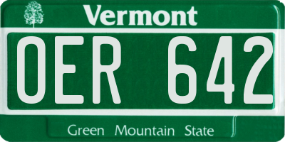 VT license plate OER642