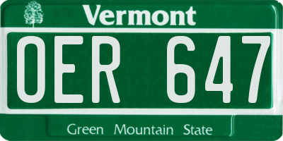 VT license plate OER647