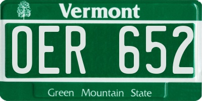 VT license plate OER652