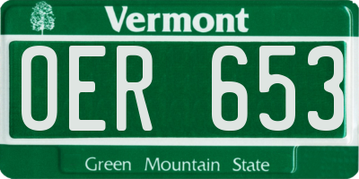 VT license plate OER653