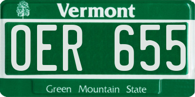 VT license plate OER655