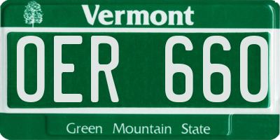 VT license plate OER660