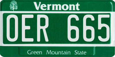 VT license plate OER665