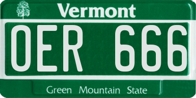 VT license plate OER666