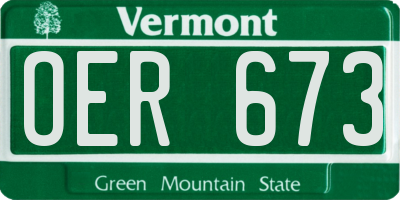 VT license plate OER673