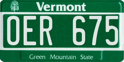VT license plate OER675