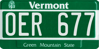 VT license plate OER677